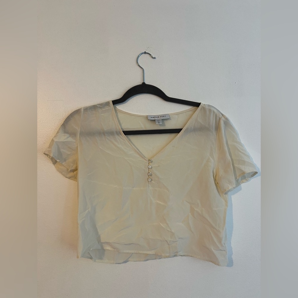 Amour Vert silk cropped blouse
